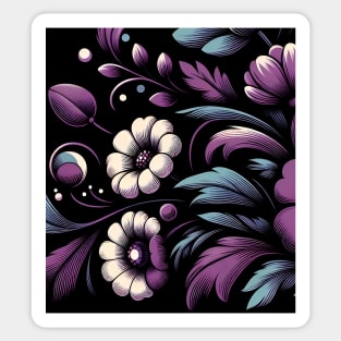 Violet Floral Illustration Sticker